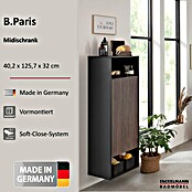 Fackelmann B.Paris Midischrank (B x T x H: 40,2 x 32 x 125,7 cm, Anschlag: Rechts, Rigoletto Eiche Holzoptik/Schwarz) | BAUHAUS