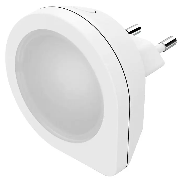 Hama LED-Nachtlicht Cozy 223502 - L x B x H: 4,4 x 6,4 x 2,5 cm - Weißes LED-Nachtlicht zum Einstecken mit runder Front und europäischem Zweipolstecker.