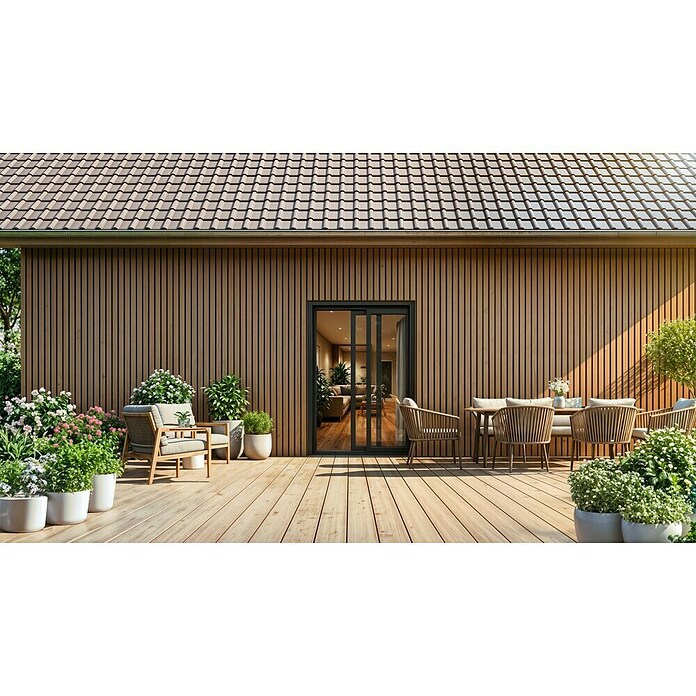 b!design Wandpaneel WPC Outdoor (Eiche, Holz, 300 cm x 17,5 cm x 2,1 mm) | BAUHAUS