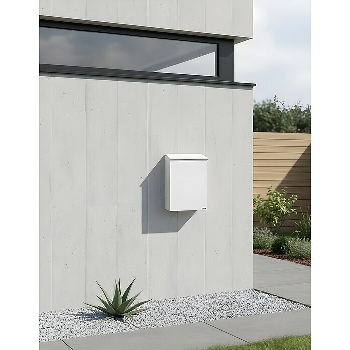 Allux Briefkasten 100 (L x B x H: 155 x 260 x 390 mm, Weiß, Stahl) | BAUHAUS