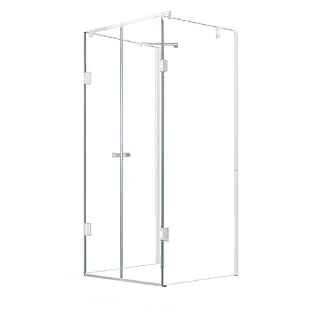 Glaszentrum Hagen  U-Duschkabine 80x80x80x195 cm Ares U-Duschkabine Weiß