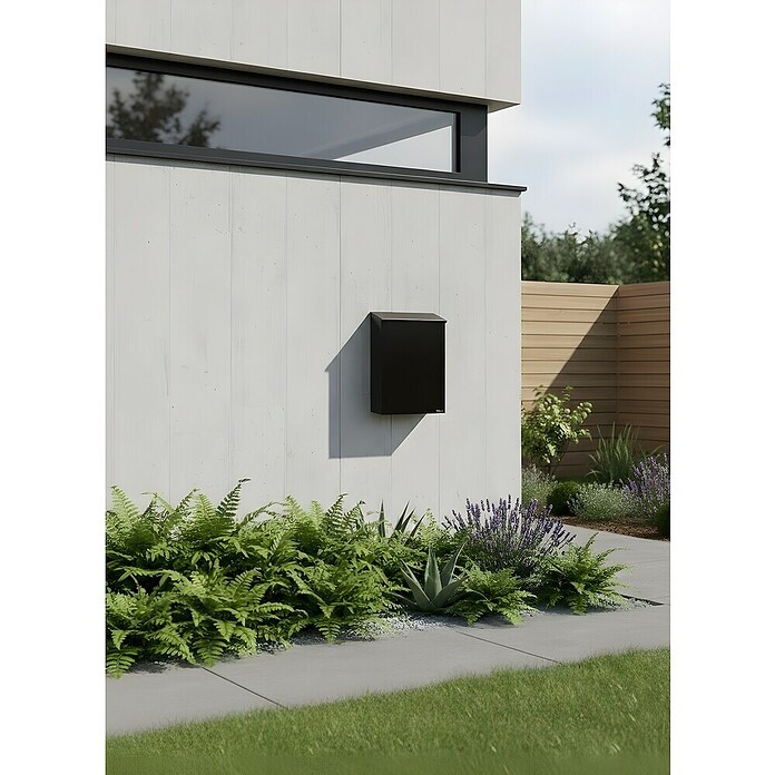 Allux Briefkasten 200 (L x B x H: 140 x 280 x 390 mm, Schwarz, Stahl) | BAUHAUS