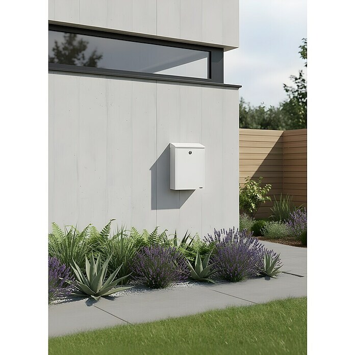 Allux Briefkasten 200 (L x B x H: 140 x 280 x 390 mm, Weiß, Stahl) | BAUHAUS