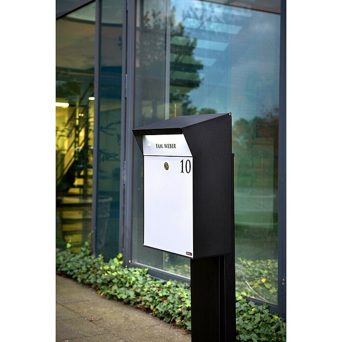 Allux Standbriefkasten BjÃ¶rn Mailbox (L x B x H: 235 x 345 x 525 mm, Grau / Schwarz, Stahl) | BAUHAUS
