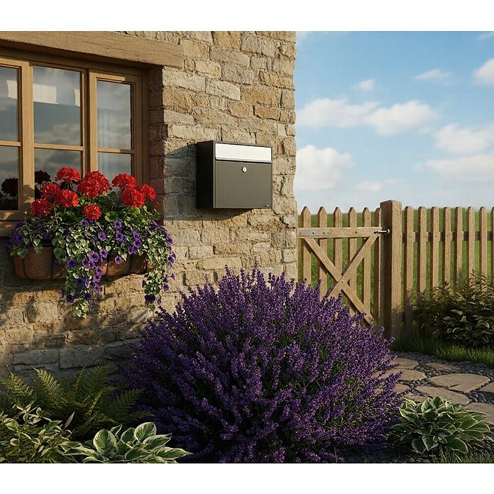 Allux Standbriefkasten 250 (L x B x H: 150 x 360 x 360 mm, Anthrazit, Stahl) | BAUHAUS