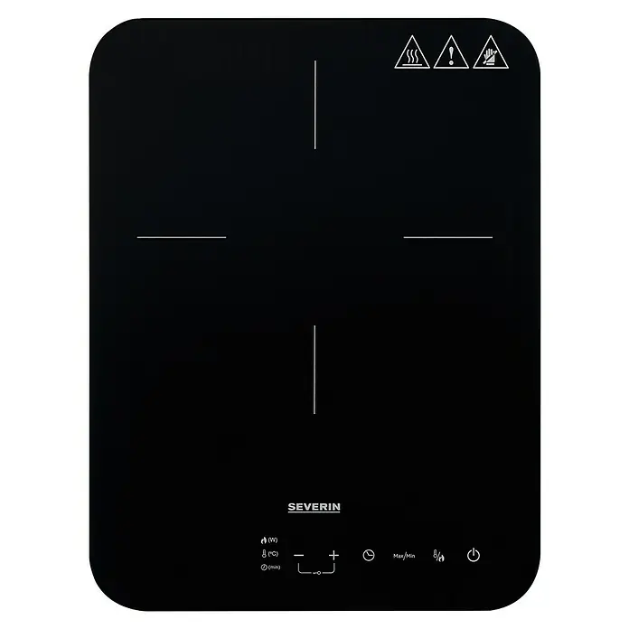 Severin Kochplatte KP1032 - L x B: 37 x 28 cm, Anzahl Induktionskochstellen: 1 Stk. - Schwarzes Severin Induktionskochfeld mit Touch-Steuerung und vier Kochzonen.