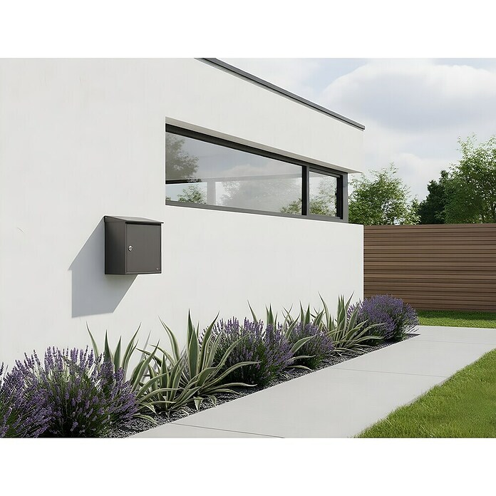 Allux Standbriefkasten 400 (L x B x H: 15 x 360 x 355 mm, Anthrazit, Stahl) | BAUHAUS