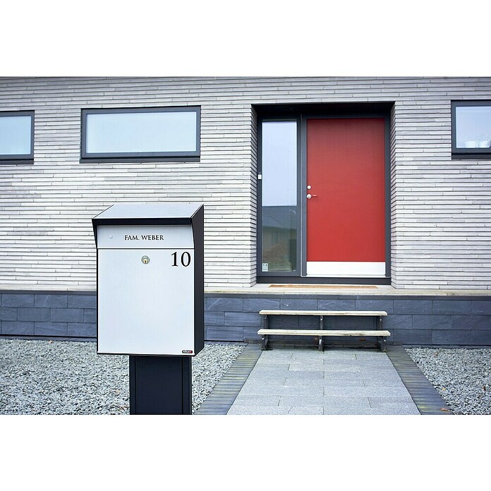 Allux Standbriefkasten BjÃ¶rn Mailbox (L x B x H: 235 x 345 x 525 mm, Grau / Schwarz, Stahl) | BAUHAUS