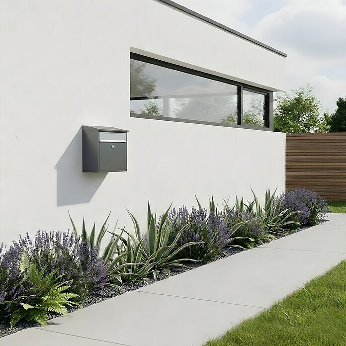 Allux Standbriefkasten LT150 (L x B x H: 150 x 390 x 330 mm, Anthrazit, Stahl) | BAUHAUS