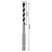 Bosch Broca para metal HEX-5 (Diámetro de la broca: 5 mm, Longitud de trabajo: 50 mm, Largo: 100 mm) | BAUHAUS
