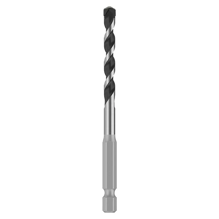 Bosch Broca para hormigón y mampostería HEX-5 - Diámetro de la broca: 6 mm, Longitud de trabajo: 50 mm, Largo: 100 mm - Broca helicoidal de metal gris oscuro y plateado con vástago hexagonal.