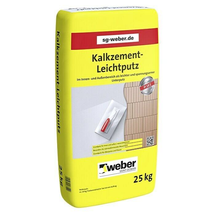 SG Weber Kalkzement-Leichtputz IP 18E Front View