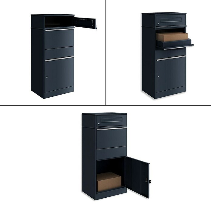 Metzler Paketbox Bispo (L x B x H: 37,3 x 50,2 x 112 cm, Anthrazit, Stahl, Paketfach) | BAUHAUS