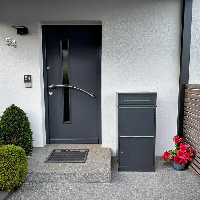 Metzler Paketbox Bispo (L x B x H: 37,3 x 50,2 x 112 cm, Anthrazit, Stahl, Paketfach) | BAUHAUS