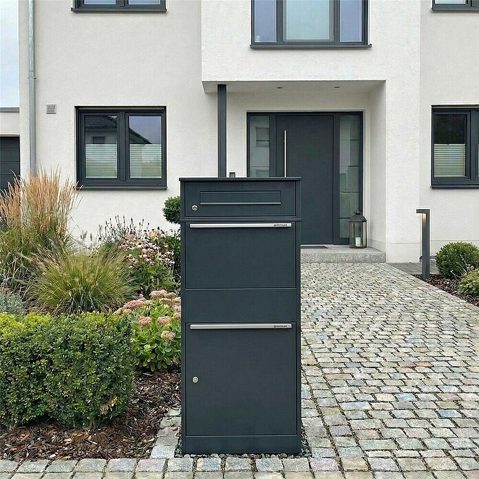 Metzler Paketbox Bispo (L x B x H: 37,3 x 50,2 x 112 cm, Anthrazit, Stahl, Paketfach) | BAUHAUS