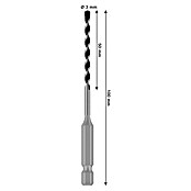 Bosch Broca para metal HEX-5 (Diámetro de la broca: 3 mm, Longitud de trabajo: 50 mm, Largo: 100 mm) | BAUHAUS