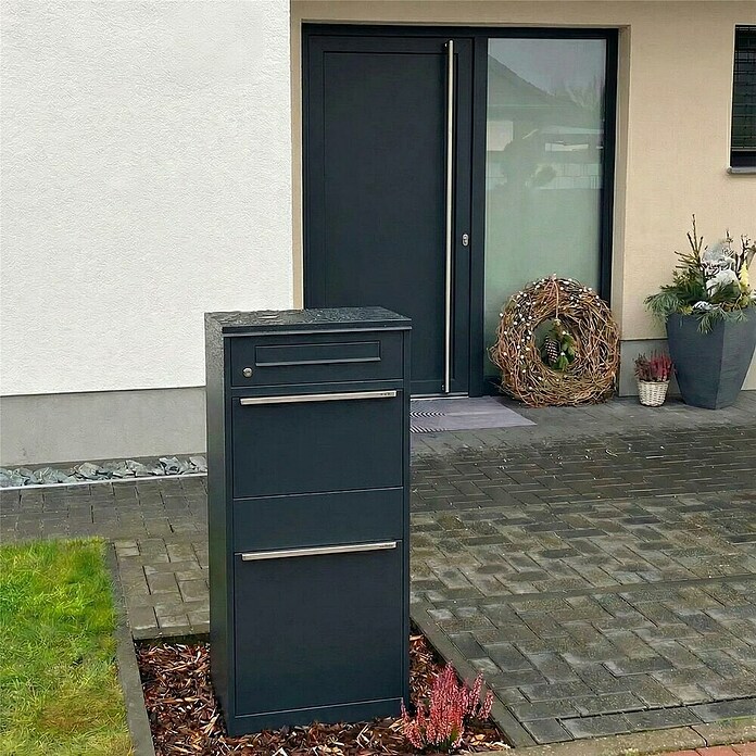 Metzler Paketbox Bispo (L x B x H: 37,3 x 50,2 x 112 cm, Anthrazit, Stahl, Paketfach) | BAUHAUS
