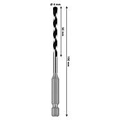 Bosch Broca para metal HEX-5 (Diámetro de la broca: 4 mm, Longitud de trabajo: 50 mm, Largo: 100 mm) | BAUHAUS