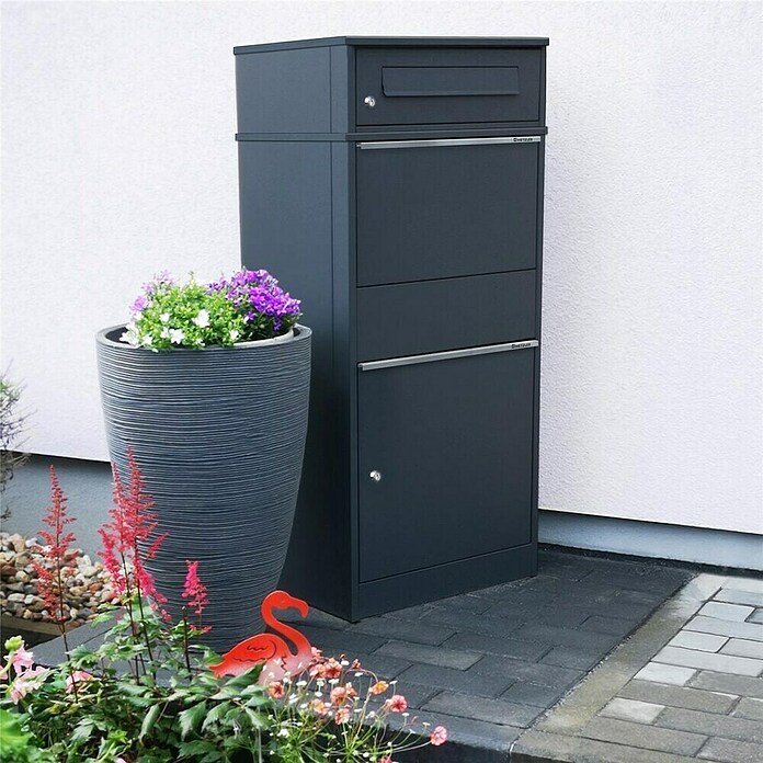 Metzler Paketbox Bispo (L x B x H: 37,3 x 50,2 x 112 cm, Anthrazit, Stahl, Paketfach) | BAUHAUS