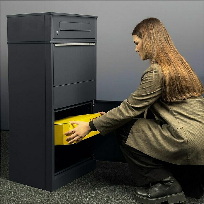 Metzler Paketbox Bispo (L x B x H: 37,3 x 50,2 x 112 cm, Anthrazit, Stahl, Paketfach) | BAUHAUS