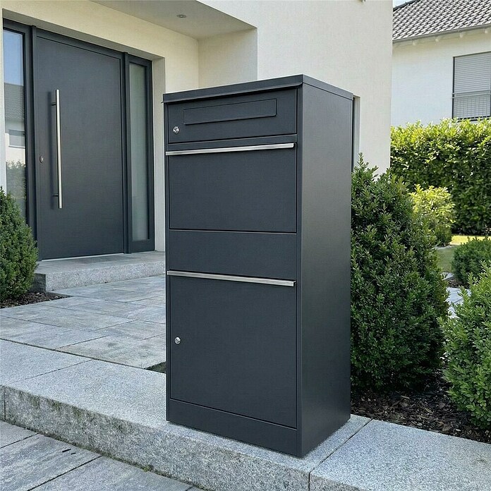 Metzler Paketbox Bispo (L x B x H: 37,3 x 50,2 x 112 cm, Anthrazit, Stahl, Paketfach) | BAUHAUS