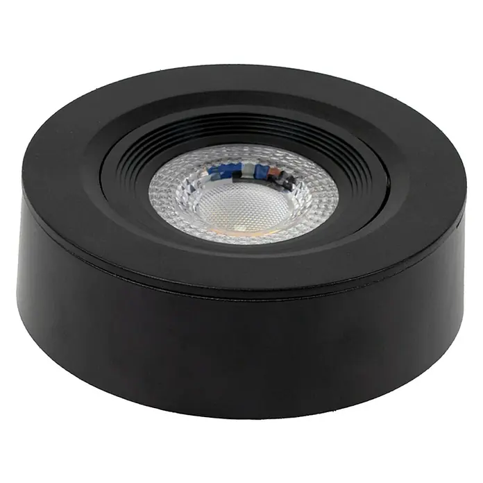 Luxula Wand- & Deckenspot - 5 W, Ø x H: 9,3 x 3,1 cm, Schwarz, Mehrfarbig