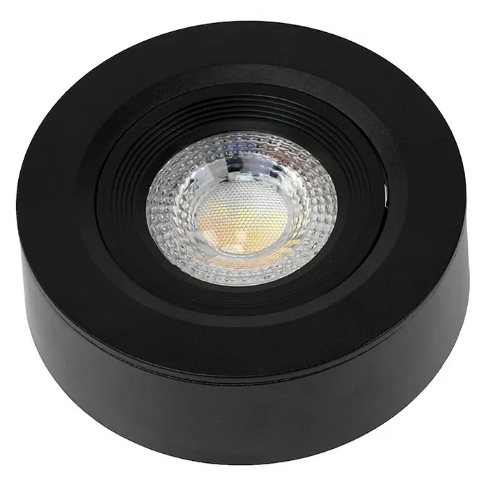 Luxula Wand- & Deckenspot - 5 W, Ø x H: 9,3 x 3,1 cm, Schwarz, Mehrfarbig