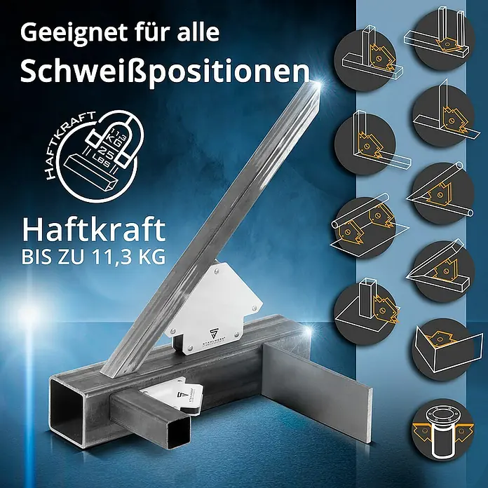 STAHLWERK Schweiß-Winkelmagnet 30° x 45° x 60° x 75° x 90° x 135°, 2 x 4 kg - 