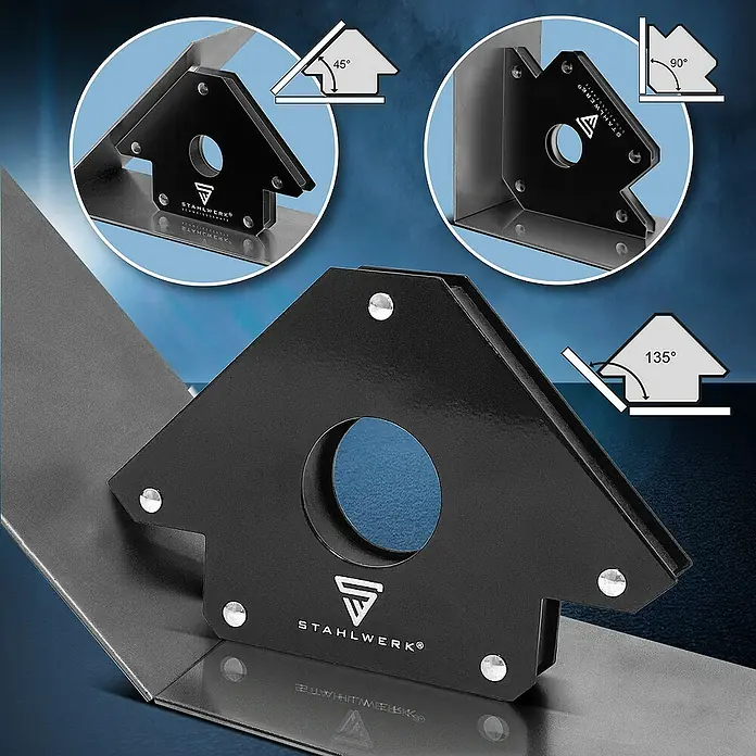 STAHLWERK Schweiß-Winkelmagnet 2er Set Magnet-Schweißwinkel - 