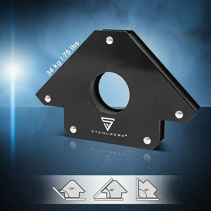 STAHLWERK Schweiß-Winkelmagnet 2er Set Magnet-Schweißwinkel - 