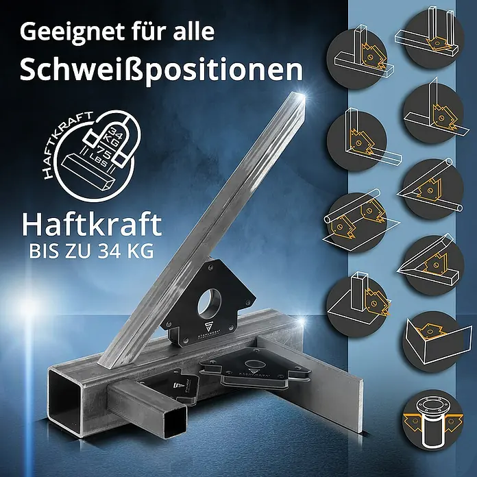 STAHLWERK Schweiß-Winkelmagnet 2er Set Magnet-Schweißwinkel - 
