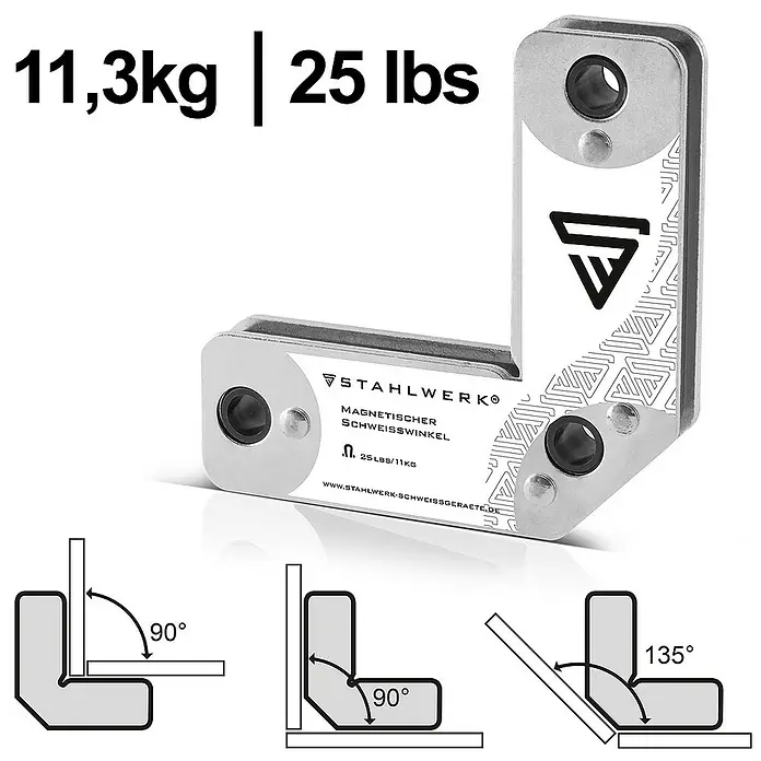 STAHLWERK Schweiß-Winkelmagnet 4er Set Magnet 11,3kg - 