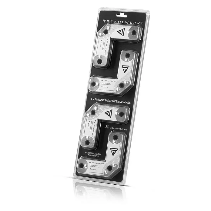 STAHLWERK Schweiß-Winkelmagnet 4er Set Magnet 11,3kg - 