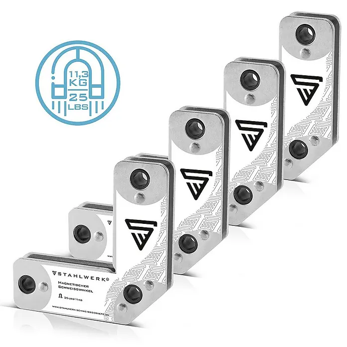 STAHLWERK Schweiß-Winkelmagnet 4er Set Magnet 11,3kg - 