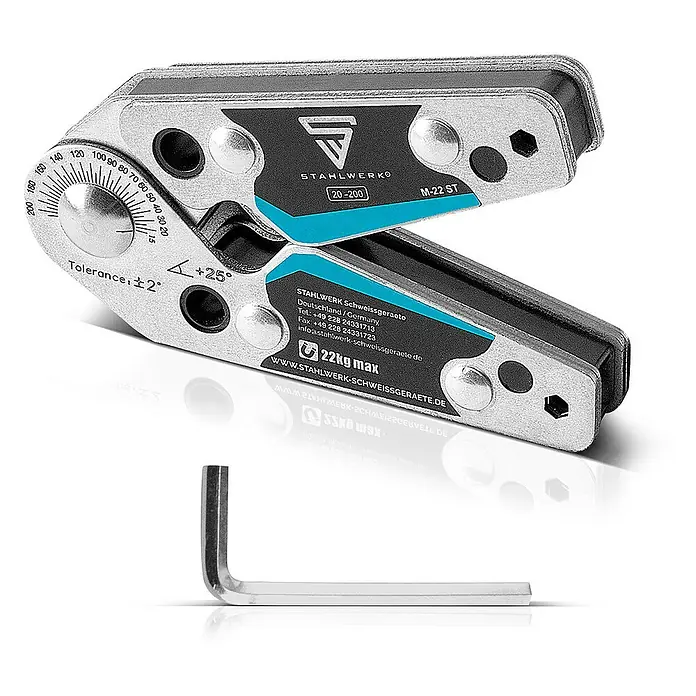 STAHLWERK Schweiß-Winkelmagnet 20° - 200° 22 kg / 48 lbs - 