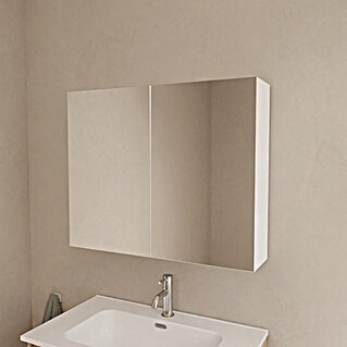 Artysan Armario con espejo (An x Al: 80 x 65 cm, Madera, Blanco)