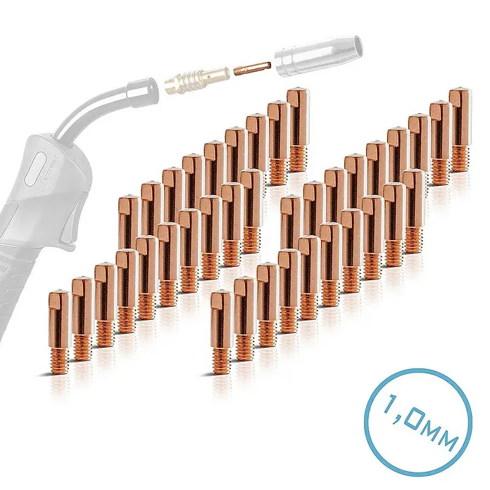 STAHLWERK Stromdüse 2 x Stromdüsen AK15 MB15 M6x25 1,0 mm MIG MAG - 