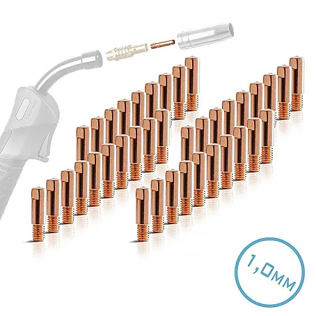 STAHLWERK  Stromdüse 2 x Stromdüsen AK15 MB15 M6x25 1,0 mm MIG MAG