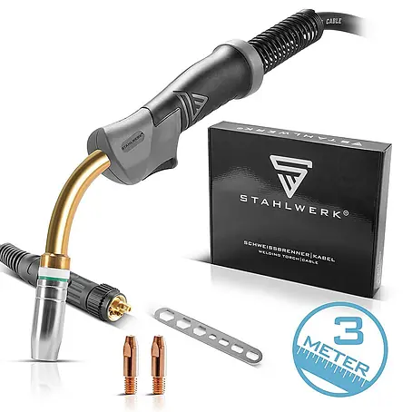 STAHLWERK  MIG/MAG-Schweißbrenner Schweißbrenner AK25 MB25 3 m Schlauchpaket