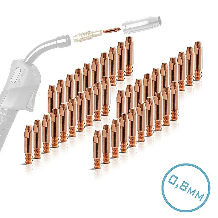 STAHLWERK Stromdüse 40 x Stromdüsen AK25 MB25 0,8 mm MIG MAG - 