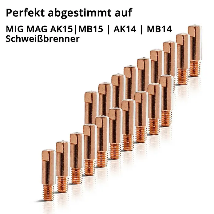 STAHLWERK Stromdüse 2 x Stromdüsen AK15 MB15 M6x25 0,8 mm MIG MAG - 