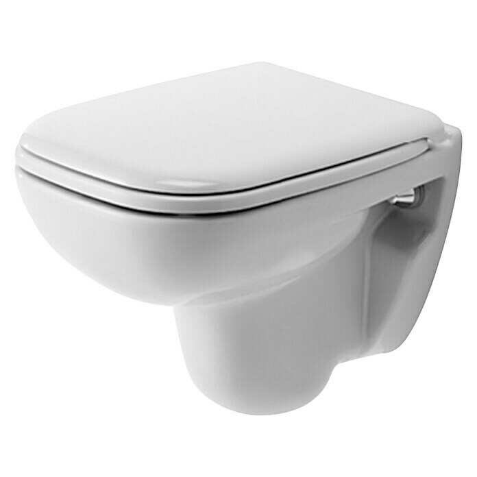 Duravit D-Code Wand-WC Compact (Ohne WC-Sitz, Mit antibakterieller Glasur, Tiefspüler, Weiß)