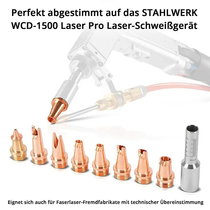 STAHLWERK Schweißzubehör-Set Laser Düsen 9er Set für Laser Schweißbrenner - 