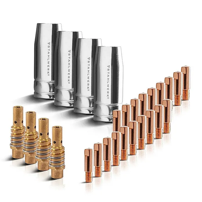 STAHLWERK Schweißzubehör-Set für MIG MAG AK15/MB15 AK14/MB14, 28-teilig - 
