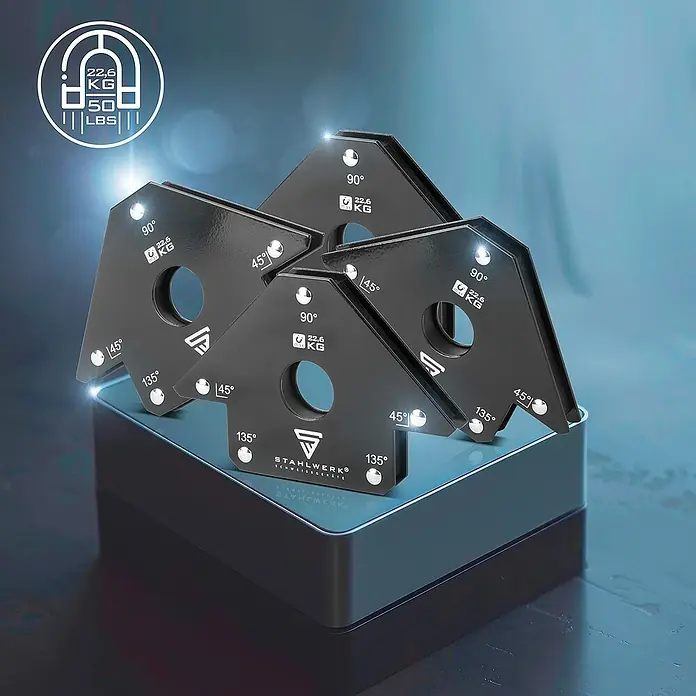 STAHLWERK Schweiß-Winkelmagnet 4er Set 22,6 kg 50 lbs - 