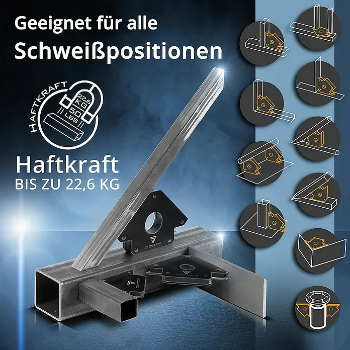 STAHLWERK Schweiß-Winkelmagnet 4er Set 22,6 kg 50 lbs - 