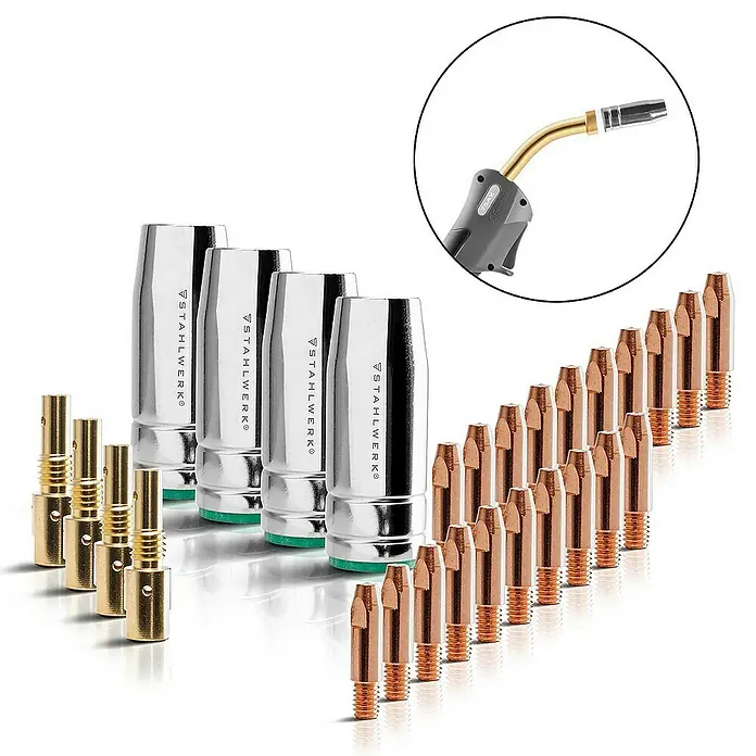 STAHLWERK Schweißzubehör-Set für Schweißbrenner 25AK/MB25 - 