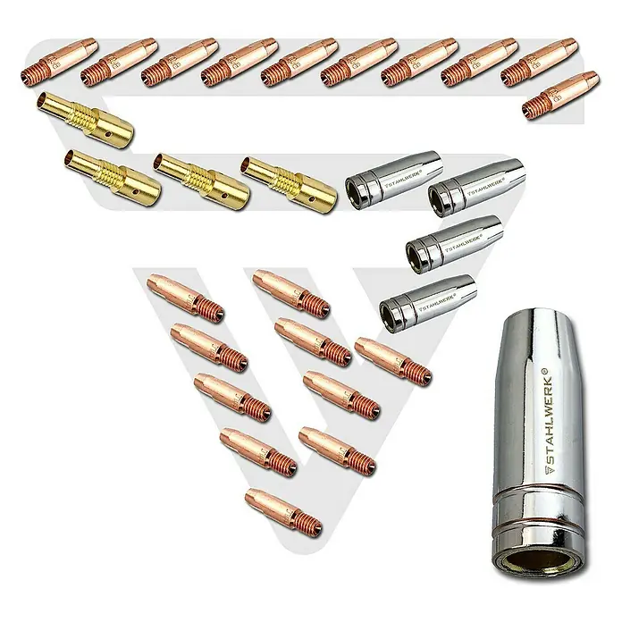 STAHLWERK Schweißzubehör-Set für Schweißbrenner 25AK/MB25 - 