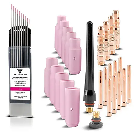 STAHLWERK  Schweißzubehör-Set WP-26 WIG Schweißzubehör Set 36-teilig