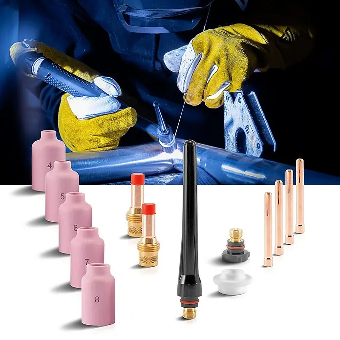 STAHLWERK Schweißzubehör-Set WIG Gaslinsen Set 14-teilig - 